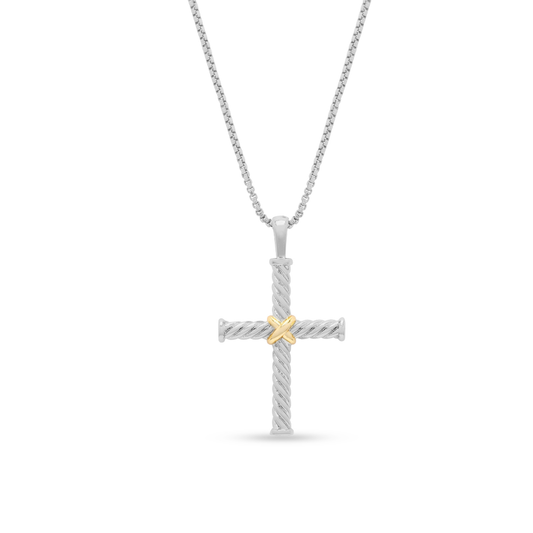 Classic Cross Pendant Two Tone
