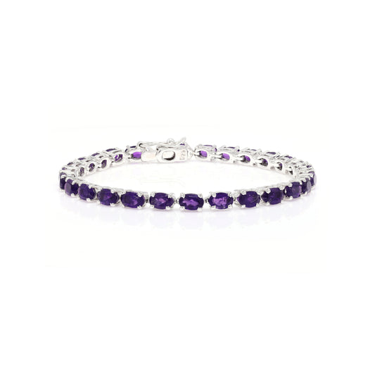 Oval Amethyst Tennis Bracelet