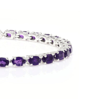 Oval Amethyst Tennis Bracelet