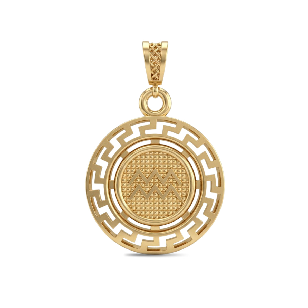 Aquarius Zodiac Medallion Pendant