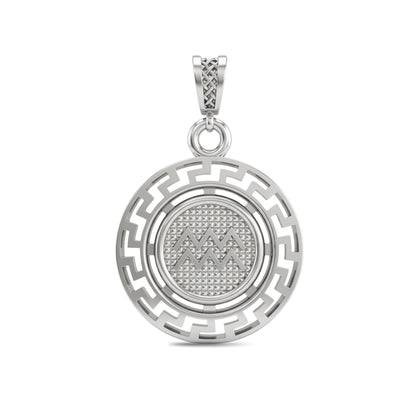 Aquarius Zodiac Medallion Pendant