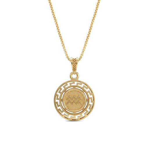 Aquarius Zodiac Medallion Pendant
