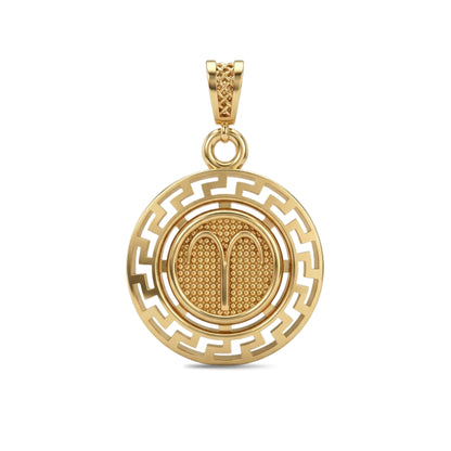 Aries Zodiac Medallion Pendant