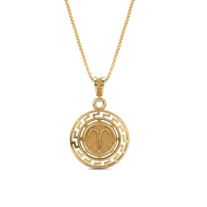 Aries Zodiac Medallion Pendant