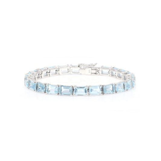 Octo Blue Topaz Tennis Bracelet