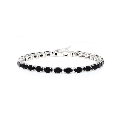 Oval Black Onyx Tennis Bracelet