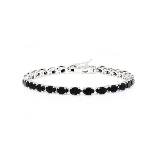 Oval Black Onyx Tennis Bracelet