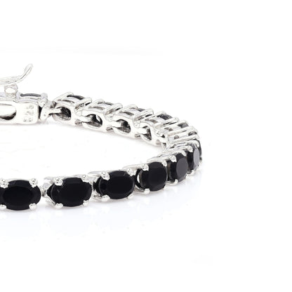Oval Black Onyx Tennis Bracelet