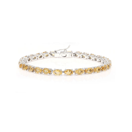 Oval Citrine Tennis Bracelet