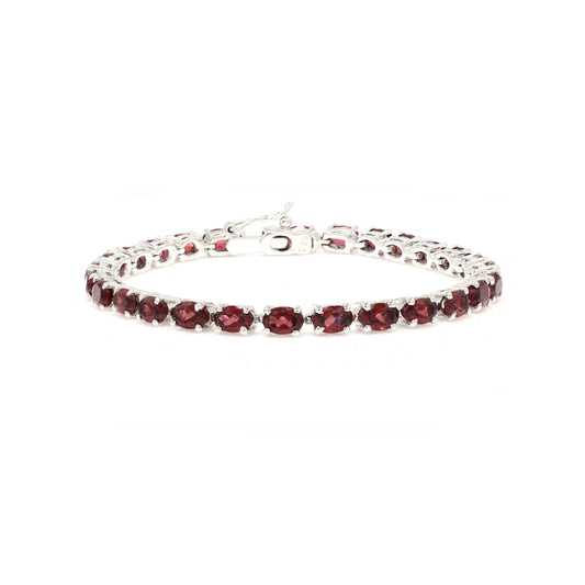 Oval Garnet Tennis Bracelet