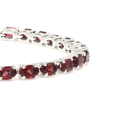 Oval Garnet Tennis Bracelet