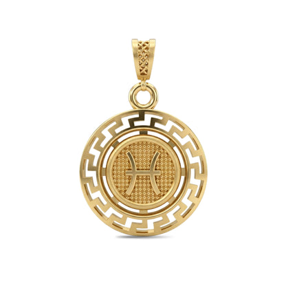 Pisces Zodiac Medallion Pendant