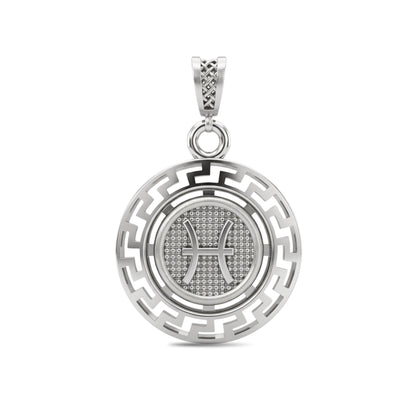 Pisces Zodiac Medallion Pendant