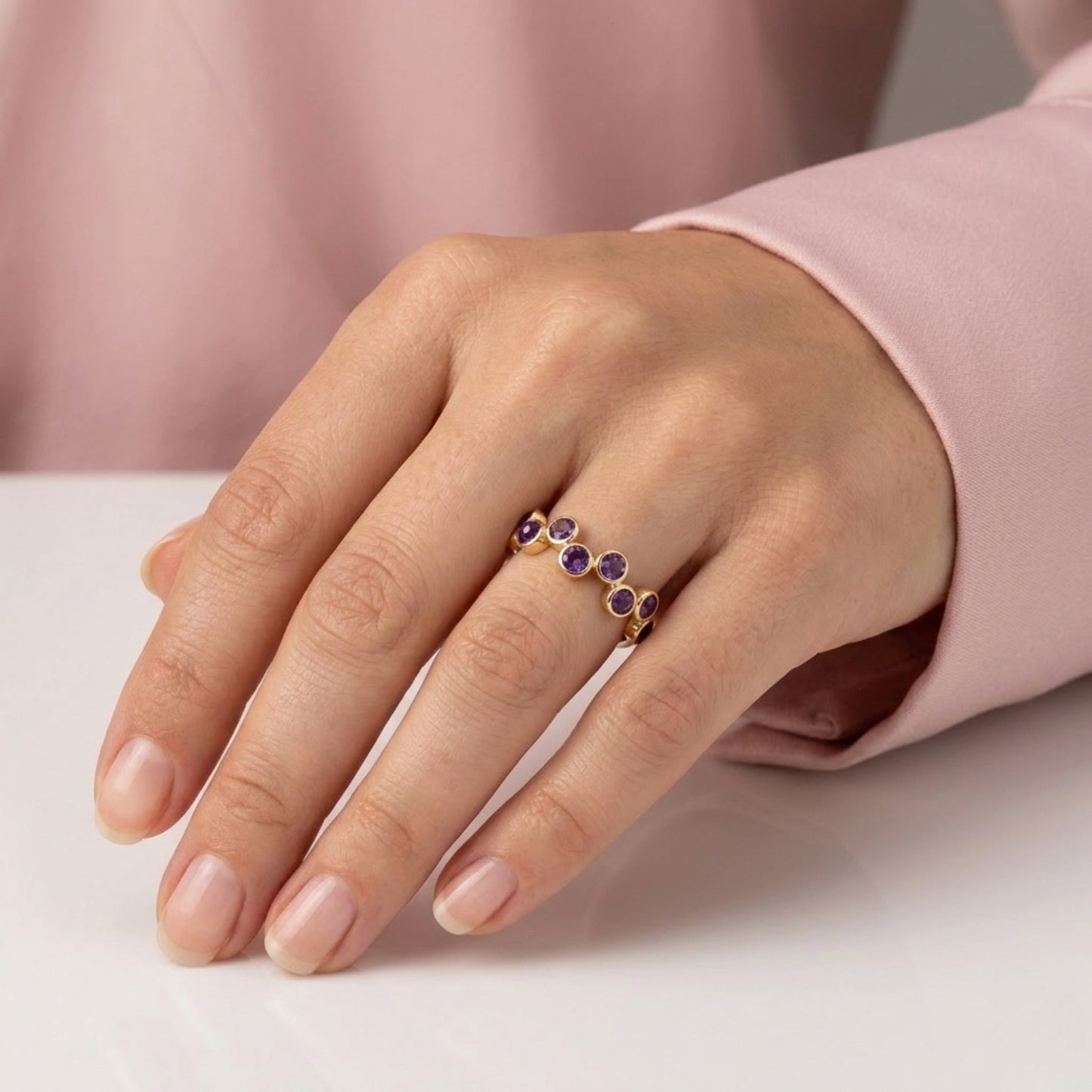 Amethyst Bubble Ring
