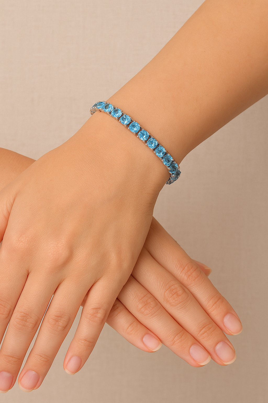 Swiss Blue Topaz Tennis Bracelet 5mm