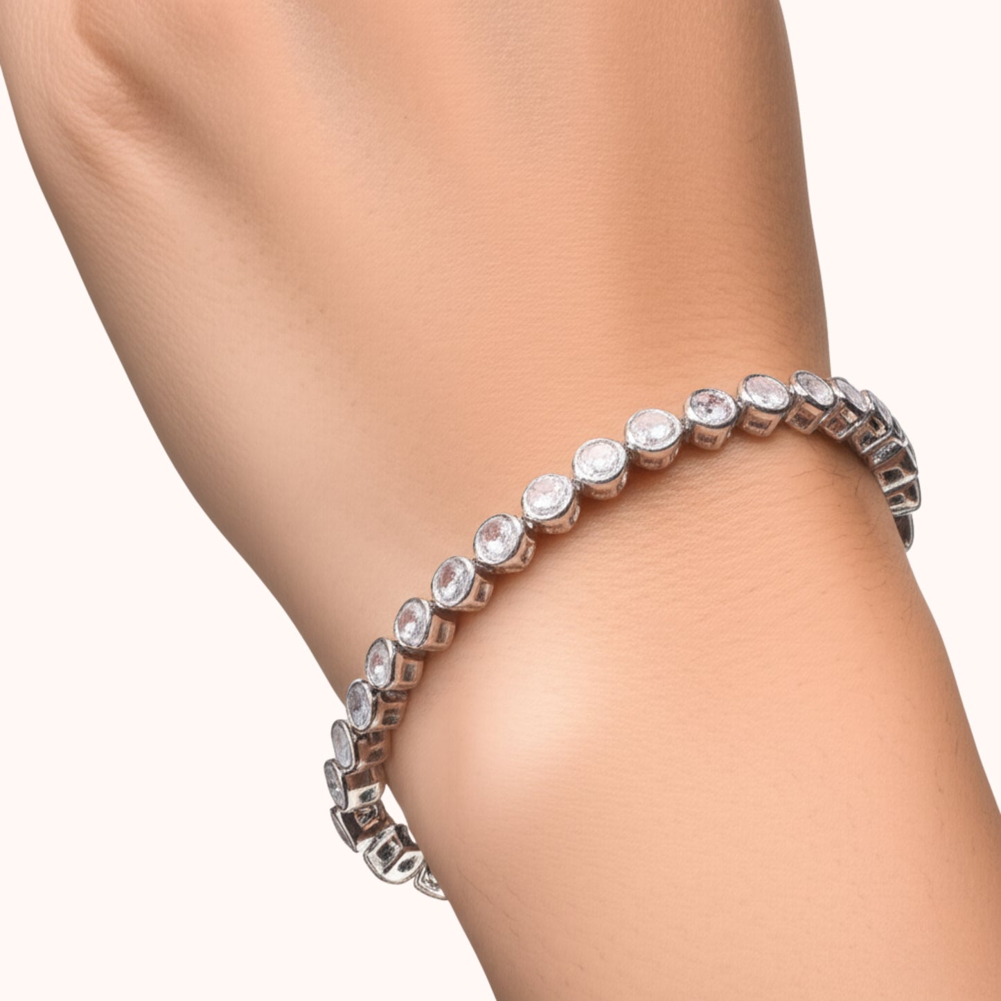 Moon Stone Bezel Set Tennis Bracelet