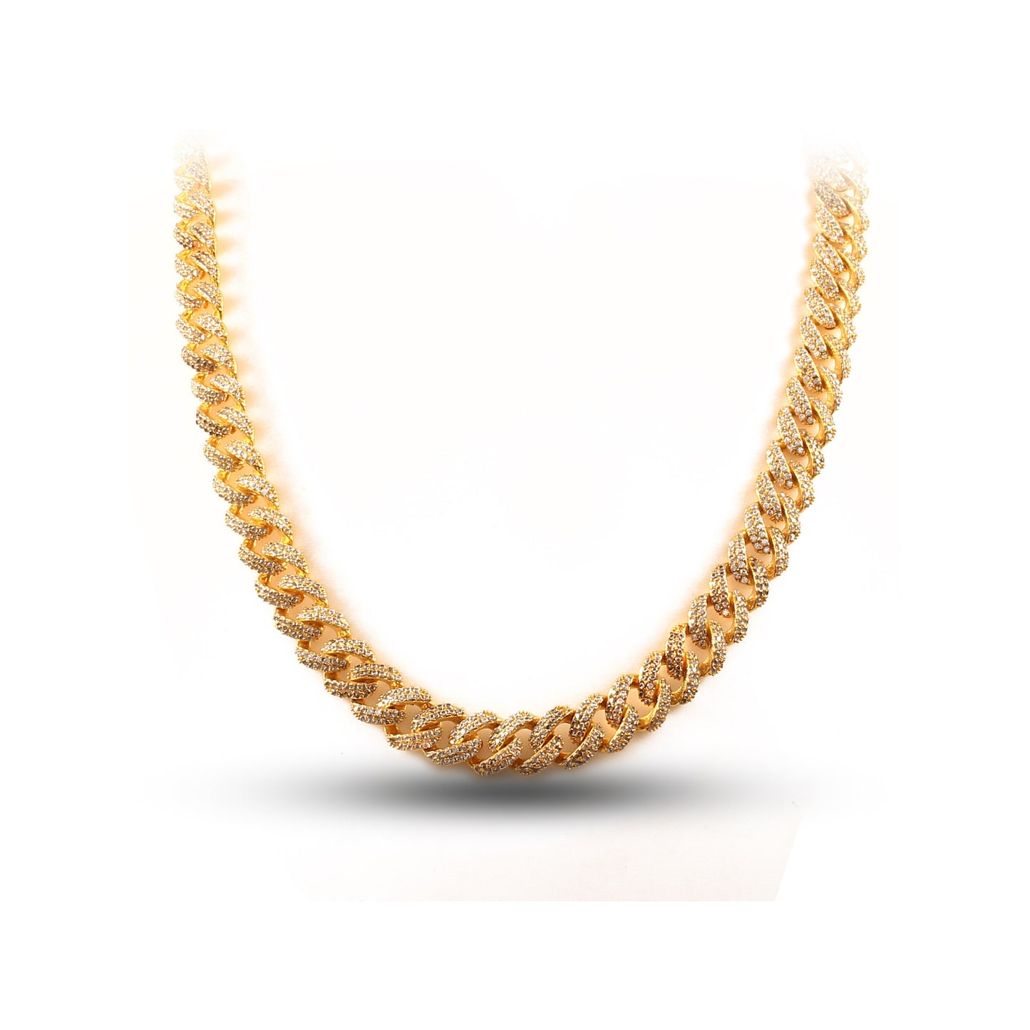 Classic Iced Out Cuban Chain 10mm Gold