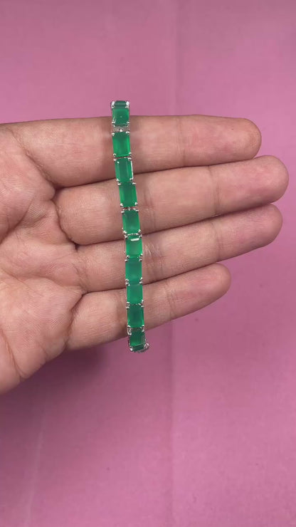 Octo Green Onyx Tennis Bracelet