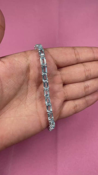 Octo Blue Topaz Tennis Bracelet