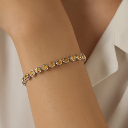 Citrine Bezel Set Tennis Bracelet