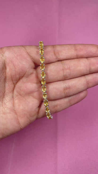 Oval Citrine Tennis Bracelet